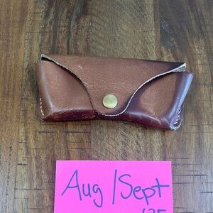 *Sun damaged* KMM&Co Harvest Wheat (?) Leather Sunglasses Case